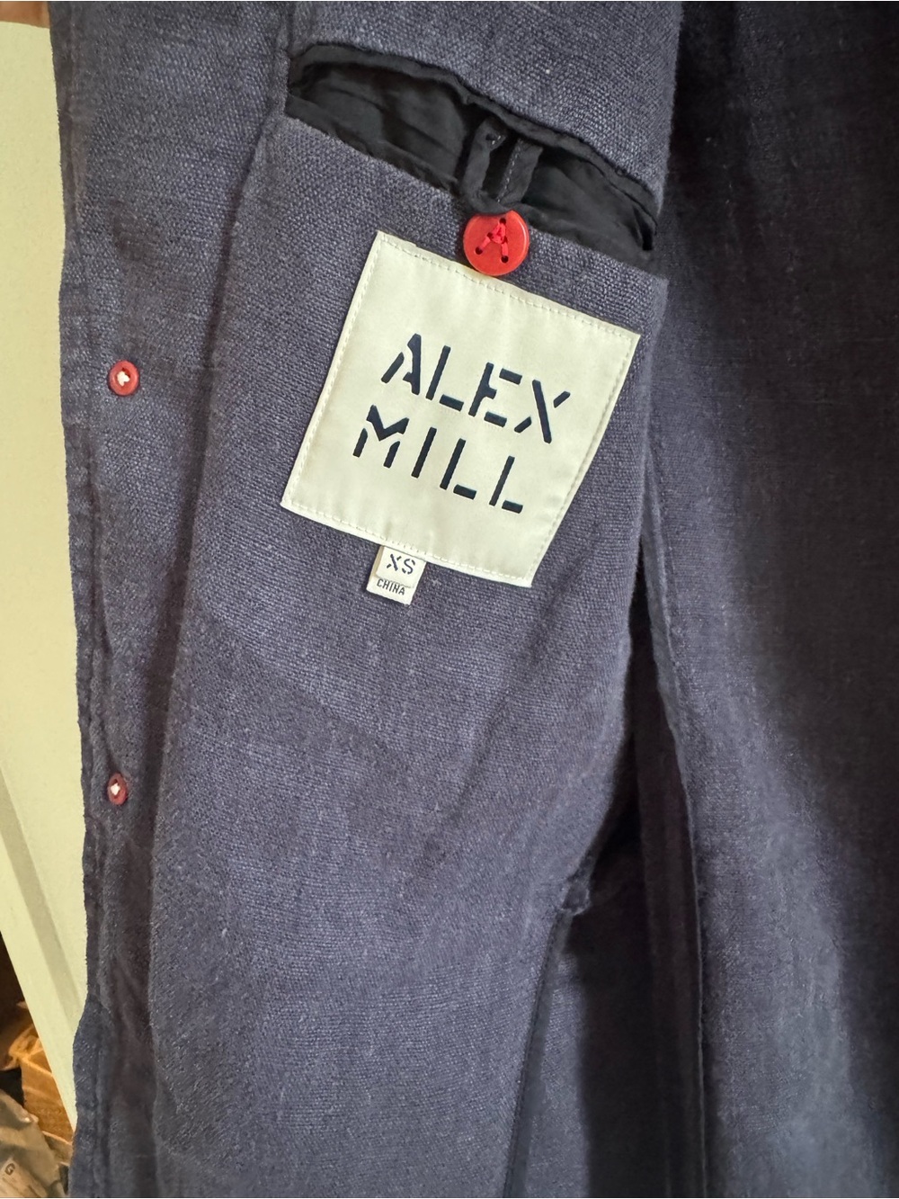 Alex Mill Linen Navy Blazer Size XS - Picture 4 of 5